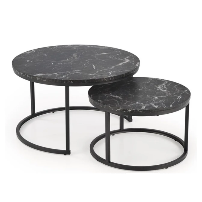 Modern Luxury Round Wooden Coffee Table Simple Design Hot Sale for Living Room Office Portable Nesting Feature Combination