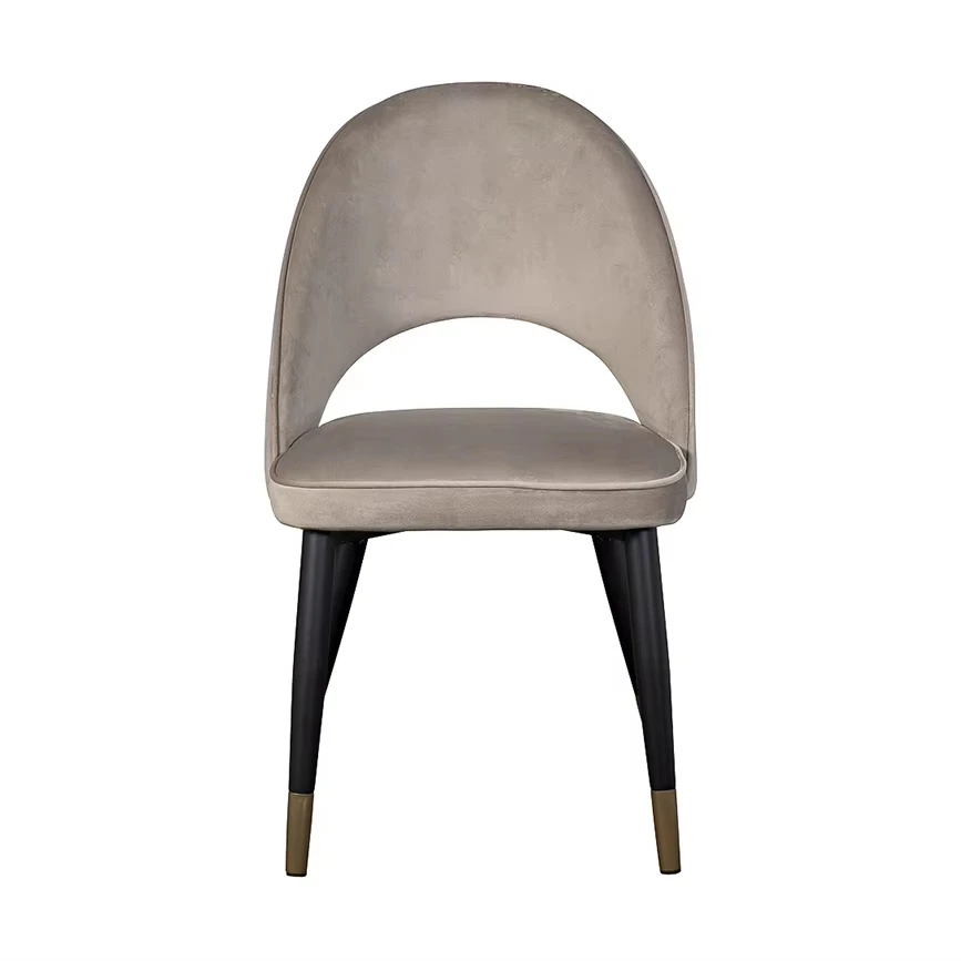Direct Sale Contemporary Dining Chair, Fabric Upholstery Black Powder-Coated Legs, Great for Dining Room