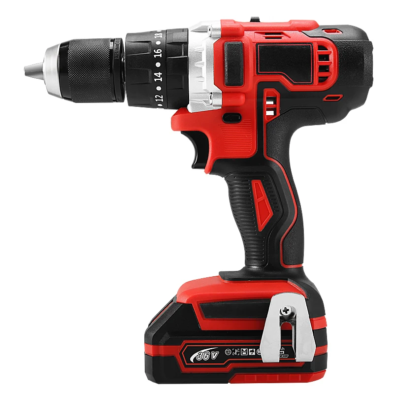 36V 2A Metal Chuck Strong Trque Portable Electric Impact Cordless Drill Tool Sets