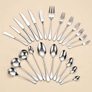 Luxury 18/10 Stainless Steel Cutlery Set High Quality Portuguese Black Knife Fork Spoon Royal for Hotels Cake Serving