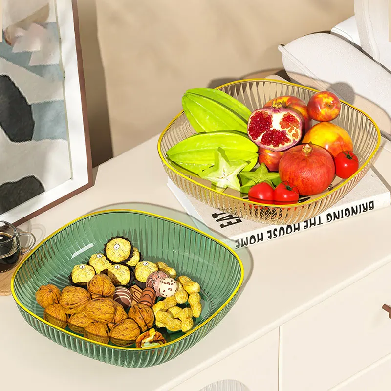 Creative Style Modern PE Plastic Tray for Candy Snacks Fruits High Quality Luxury Kitchen Household Utensil 1pcs