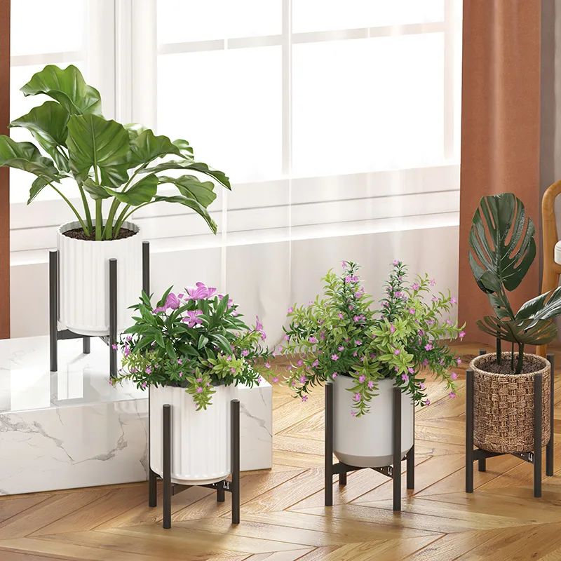 Living Room Metal Potted Plants Iron Organize Rack Scalable Corner Plant Stand Shelf Pot Tanaman Indoor Storage Holder