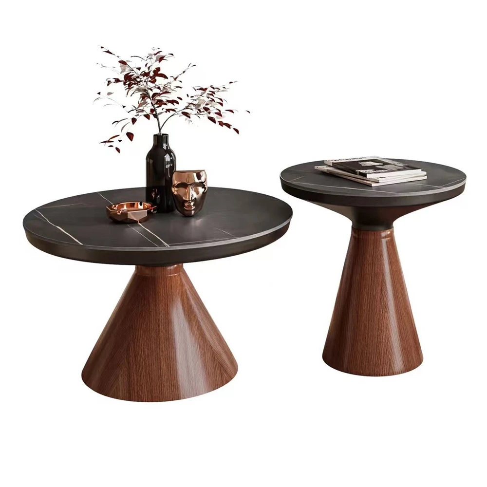 Modern Design Tea Coffee Table Set High Quality with Unique Metal Frame and Ceramic Rock Top for Home Furniture Use