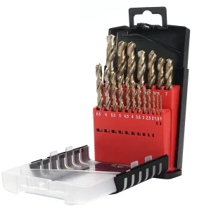 HSS Cobalt 19pcs, Co 5% Twist Drill Set for Metal, Steel, Iron, Aluminum in Cassette