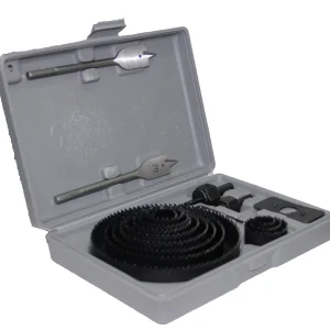 19PCS Carbon Steel Hole Saw Kit for Wood, Plywood, Drywall, PVC Etc
