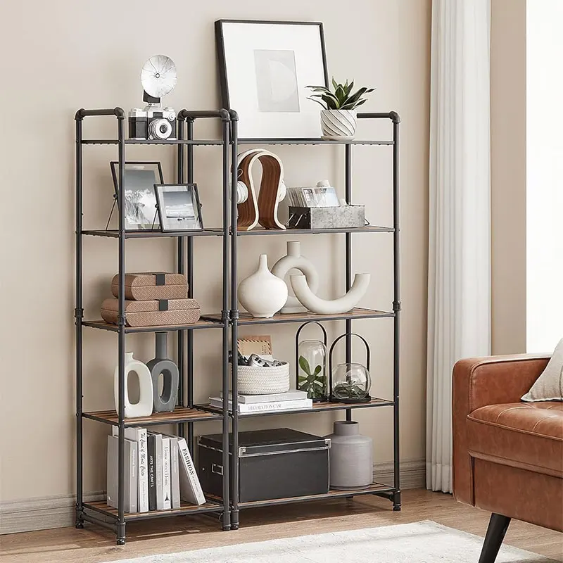 Steel Open Type 5 Tiers Book Shelf Storage Shelves Home for Living Room Other Organization Furniture Corner Tool Racks