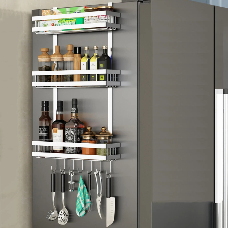 Simple Modern Refrigerator Side Storage Rack Kitchen Storage Rack