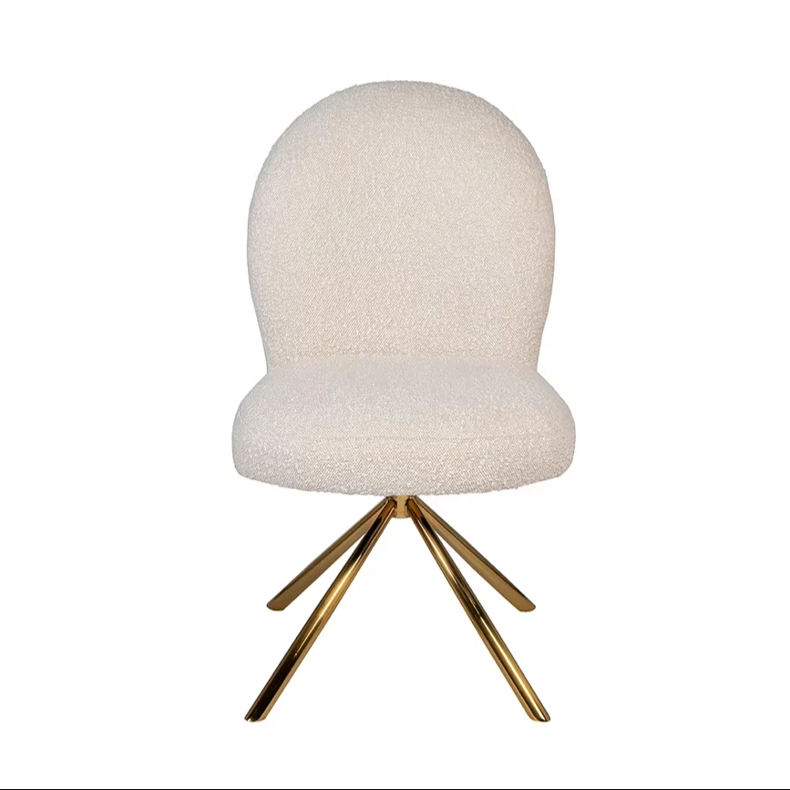Nordic Gold Restaurant Dining Chairs Luxury Velvet Upholstered for Hotel Home Modern Minimalist Style Fabric Material Outdoor