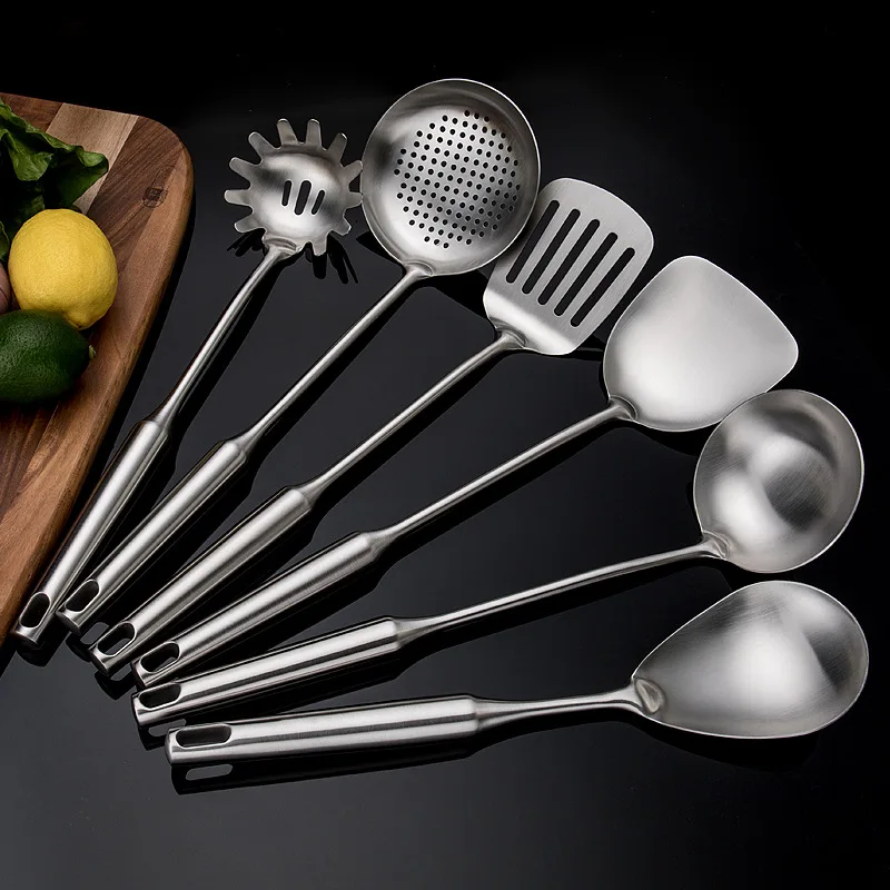 6-Piece Dishwasher Safe 304 Stainless Steel Kitchenware Set Extended Forming Design Utensils