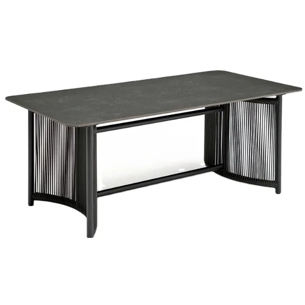 Contemporary Black Gloss Dining Room Furniture Ceramic Design Extendable Dining Table Set