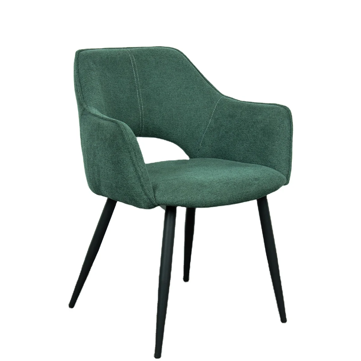 Cheap Modern Dining Room Furniture Metal Tube Powder Coated Armchair Color Velvet Fabric Dining Chair