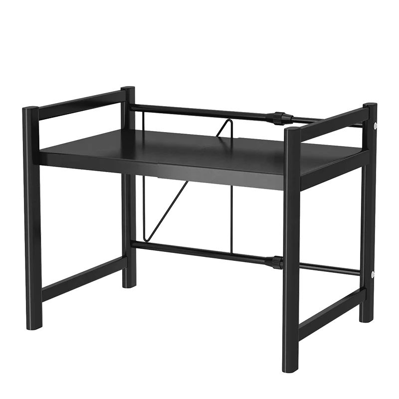 Thick Metal Black Single-layer Double-layer Retractable Kitchen Appliances Microwave Oven Storage Rack