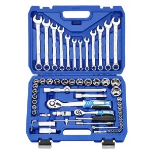 Hot Selling 61PCS  Sockets Set Hand Tools Combination Socket Wrench Set With Plastic Tool Box for Car Repair