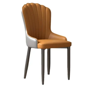 Modern Nordic Dining Chair with Tech Fabric Backrest Light Luxury Hotel Leisure Makeup Chair MDF Panel