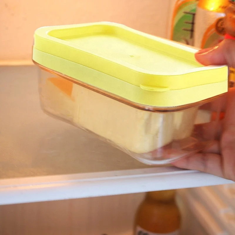Creative Rectangular Cheese Food Storage Container Steel Butter Box Refrigerator Sealed Preservation With for Kitchen Use