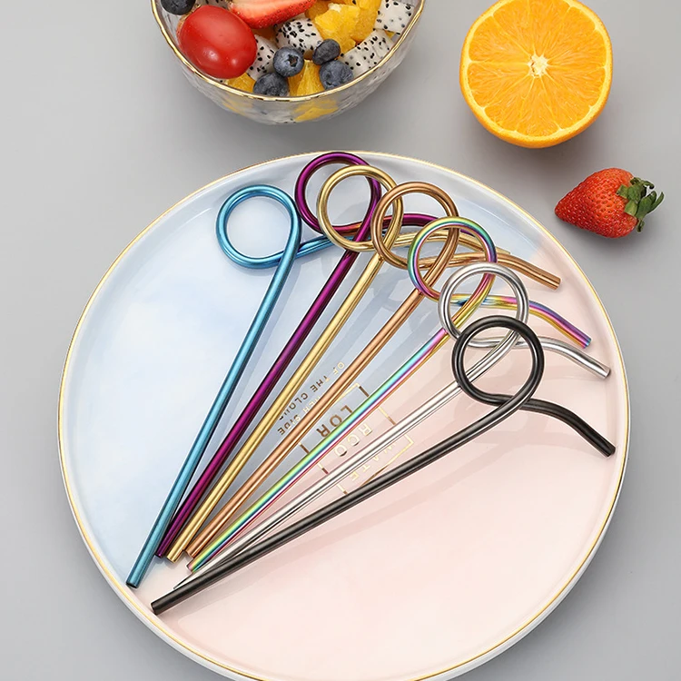 High Quality Stainless Steel SS18/0 Reusable Bar Accessories Food Safe Drinkware Including Brush for Kitchen Use