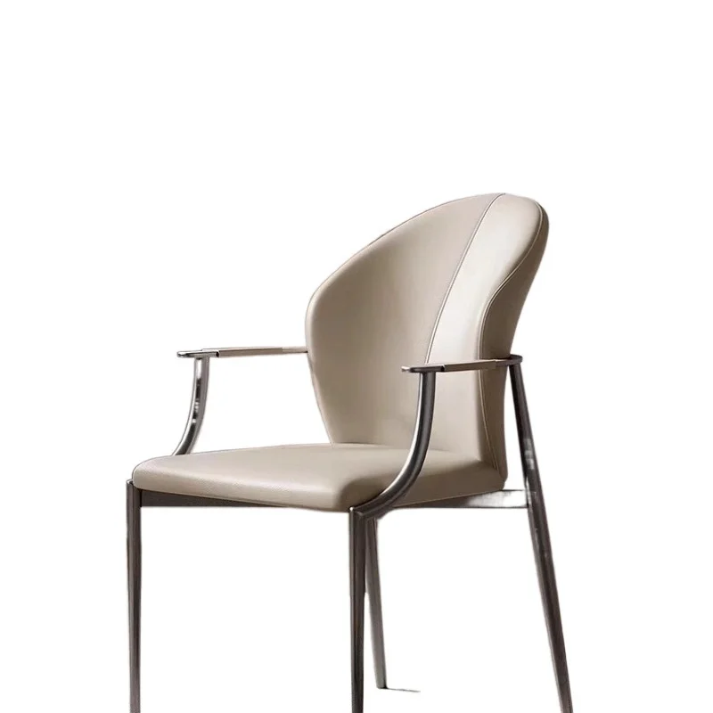 Light Luxury Modern Single Armchair Home Guest Tea Office Dining Chair with Desk for Living Room and Tea Table