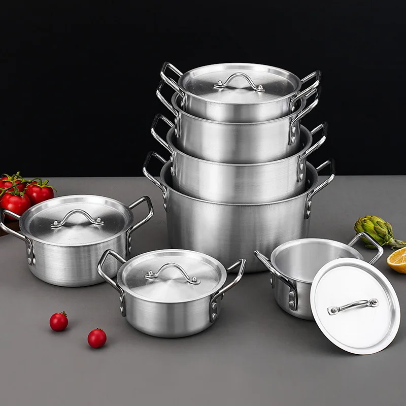7 Pieces Non Stick Pots Cooking  Aluminium Soup Pot Cookware Set Cast Aluminum Cookware Home Kitchen Cookware Aluminum