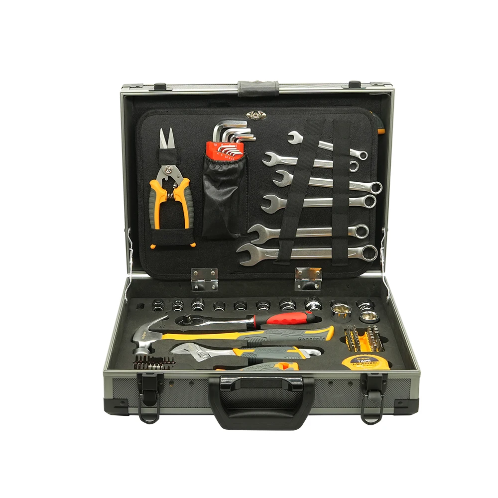 Hand Tool Sets Combination Socket Wrench Set With Plastic Toolbox