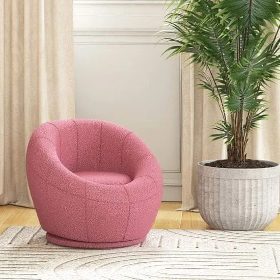 Modern Luxury Single Sofa Chair with Teddy Fabric Armchairs 360 Swivel Durable Furniture Living Room Set