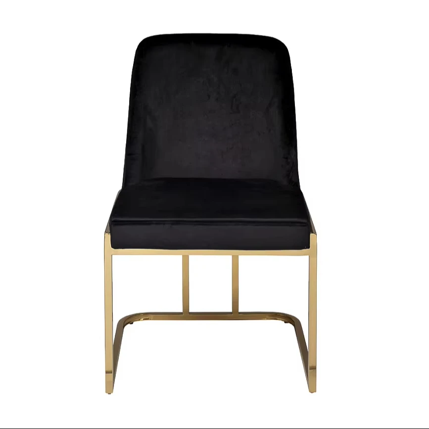 Nordic Gold Restaurant Metal Hotel Luxury Velvet Dining Chairs Modern Minimalist Upholstered for Home Use Outdoor Suitable