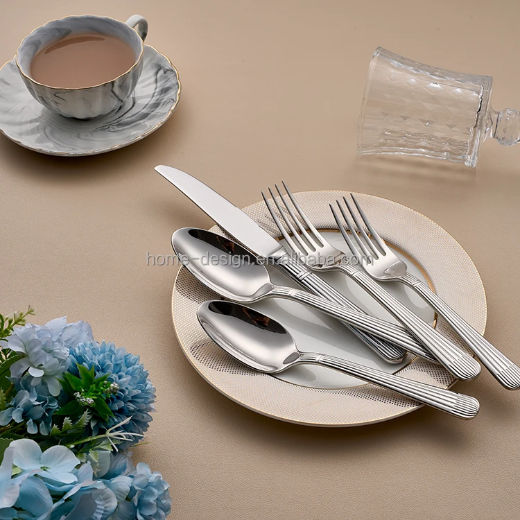 Elegant Classic 5/16/24pcs High Stainless Steel Flatware Set Simple Design Wedding Party Silver Tableware Eco-Friendly