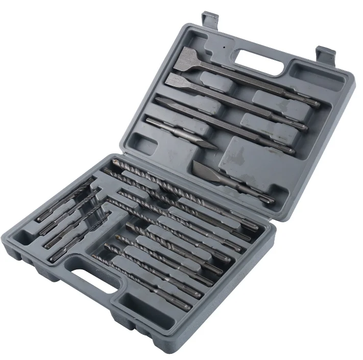 17 Pc Drill Bits & Chisel SDS Plus Rotary Hammer Bits Set in Plastic case With High Quality