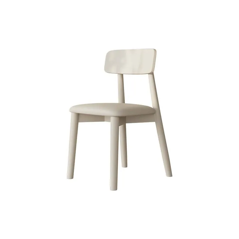French Cream Style Solid Wood Dining Chair Nordic Modern Simple Design with Backrest for Small Apartment Home Furniture