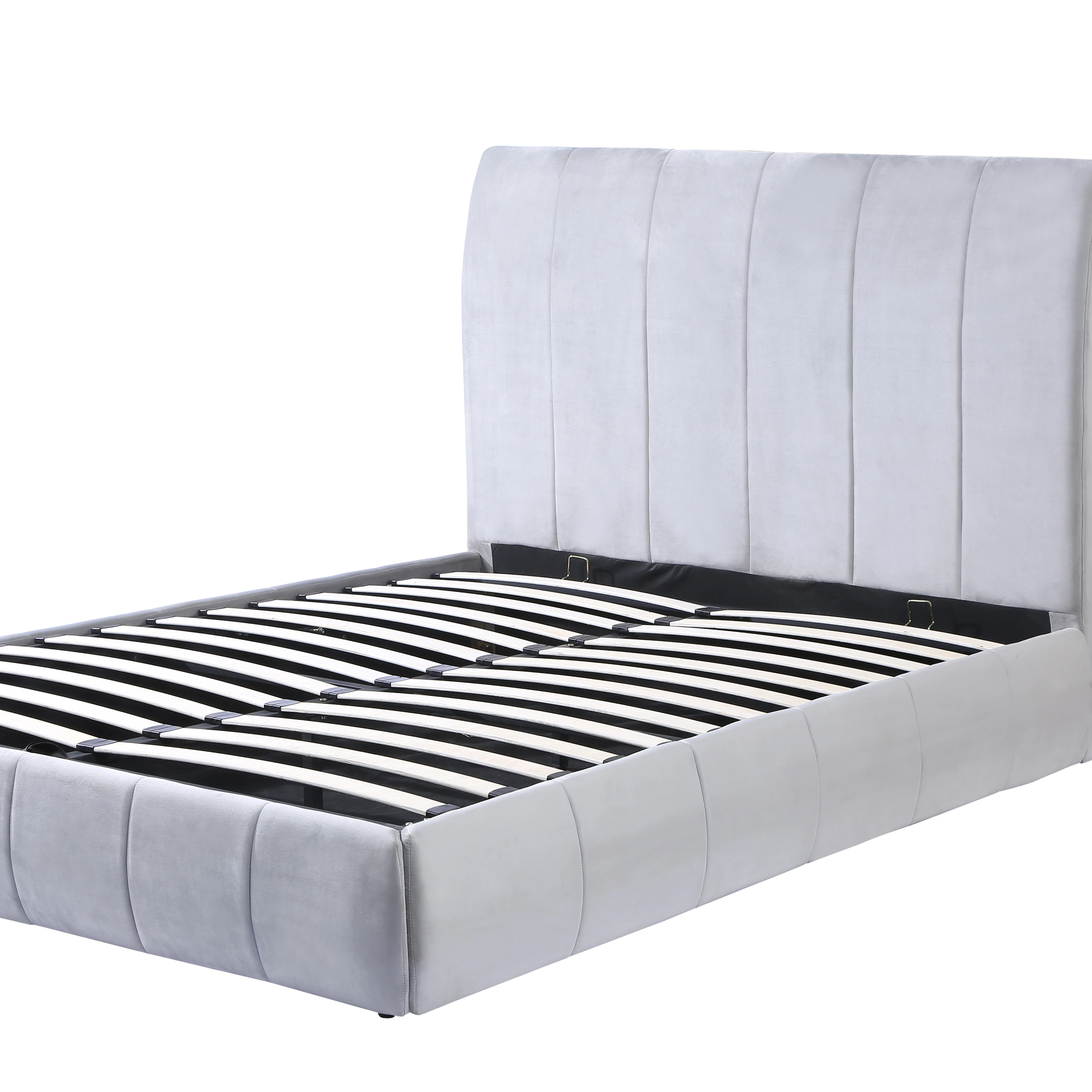 Modern Style Luxury Queen Size Bed Set High Quality Traditional Bedroom Furniture Fabric Upholstery Wooden Frame for Home Use