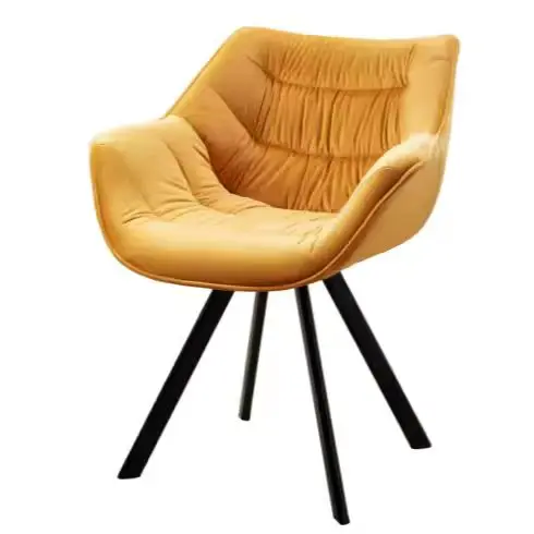 Contemporary Dining Chair with PU Upholstery Black Powder-Coated Legs Great for Home-Direct Sale