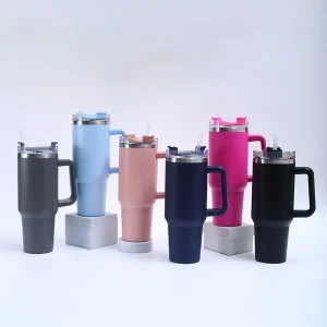 First Generation 40oz Double-Layer Vacuum Thermos Cup Classic Design Large Capacity Business Gifts Car Cup Straw