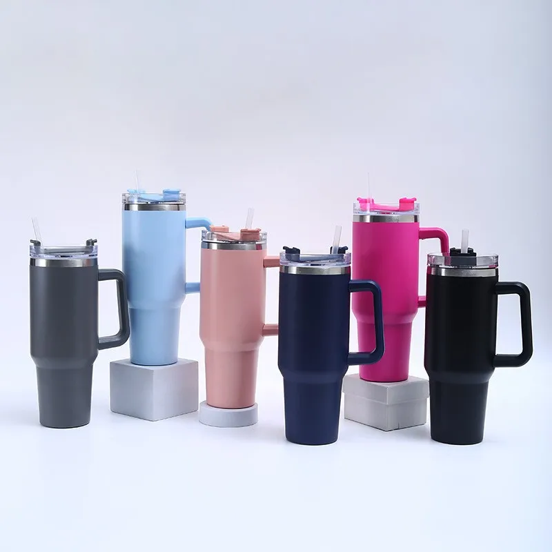 First Generation 40oz Double-Layer Vacuum Thermos Cup Classic Design Large Capacity Business Gifts Car Cup Straw