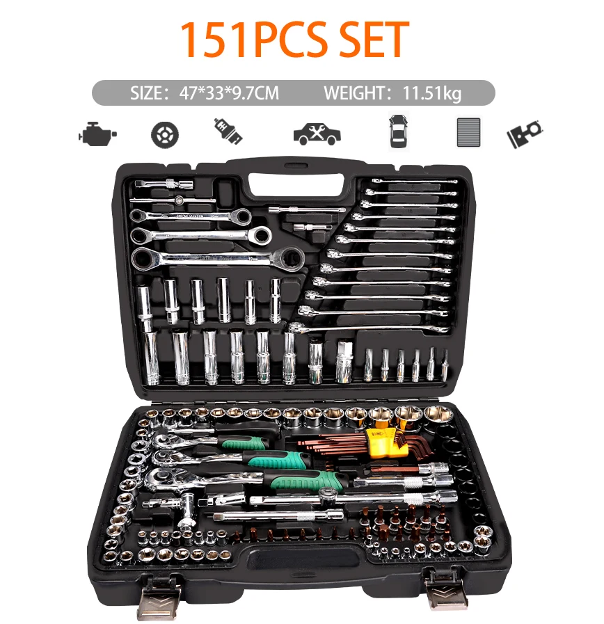 Price Home Auto Repair Drive Socket Reversible Ratcheting Wrench Sockets Hand Tool Box Tool Kit Car Tool Set