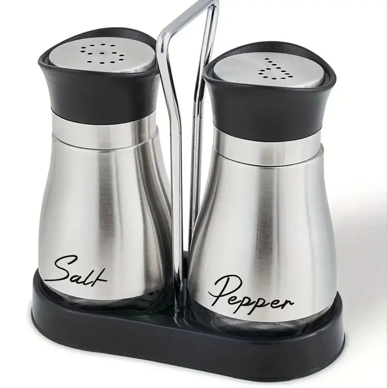 High-grade Stainless Steel Salt and Pepper Shaker Household Glass Spice Jar Penguin Spice Bottle