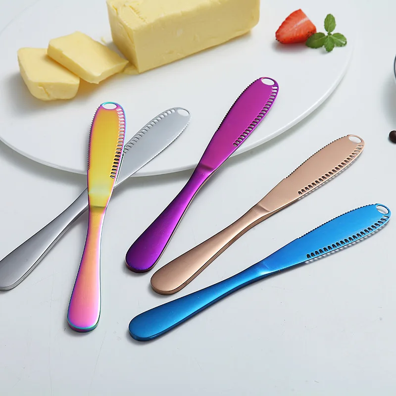 Magic Japanese 3-in-1 Multi-Function Stainless Steel Butter Knife Metal Cheese Spreader for Home Kitchen Use