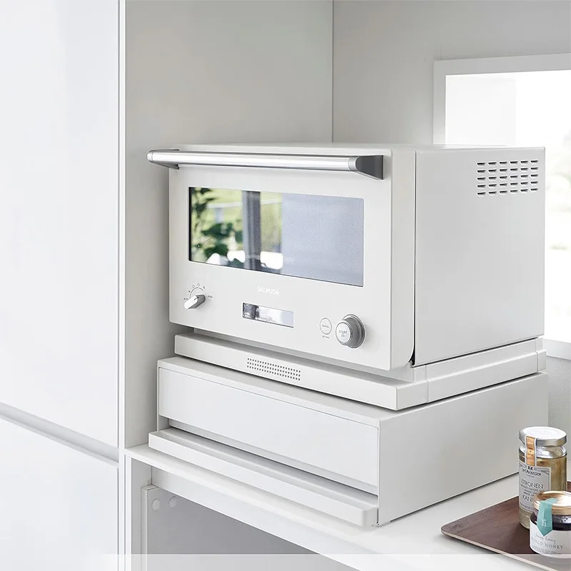 New Steel Pulling Kitchen Bracket Microwave and Oven Rack Slide Rail Drawers Under Appliance Stand Stableware Storage Holder Box