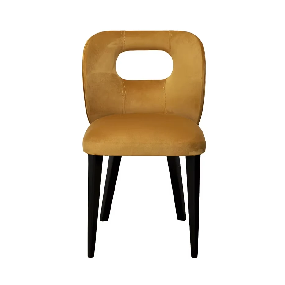 Nordic Luxury Metal Dining Room Chairs Modern Restaurant Home Furniture with High Back Fabric