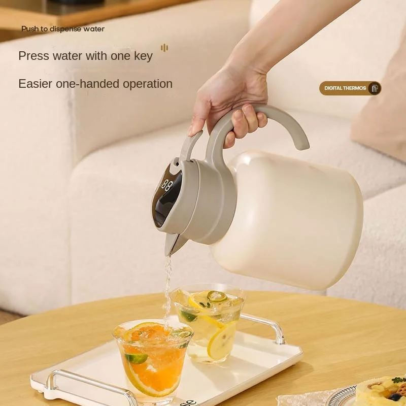 Modern 304 Stainless Steel Warming Stove Teapot  for Camping Gift Large Capacity Press Vacuum Insulated Kettle for Tea Stew