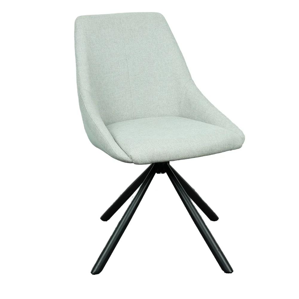 Direct Sale Modern Design 360 Degree Rotation Dining Chairs with Leather Fabric and Metal Legs for Home Furniture