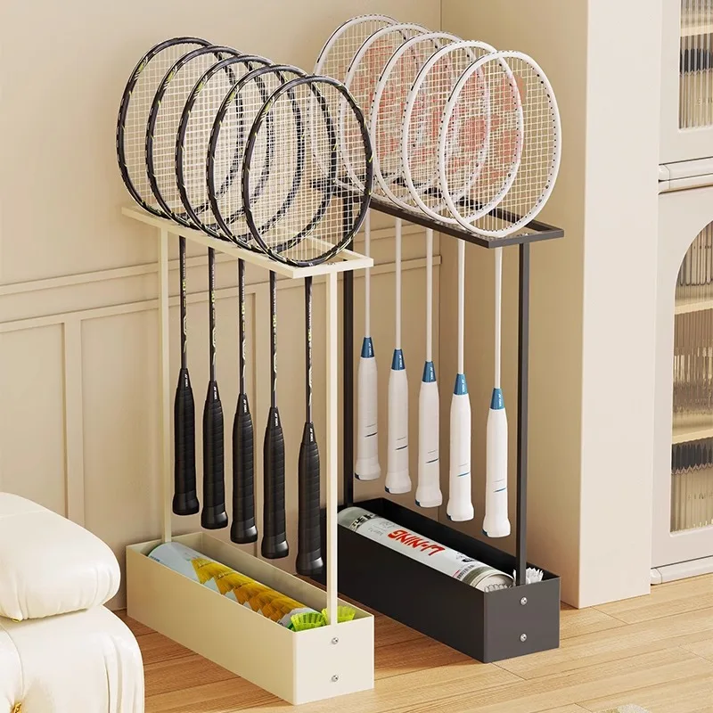 Metal Outdoor Hanging Tennis Racket Holder Stadium Sports Equipment Storage Rack Large Capacity Badminton Racket Organize Shelf
