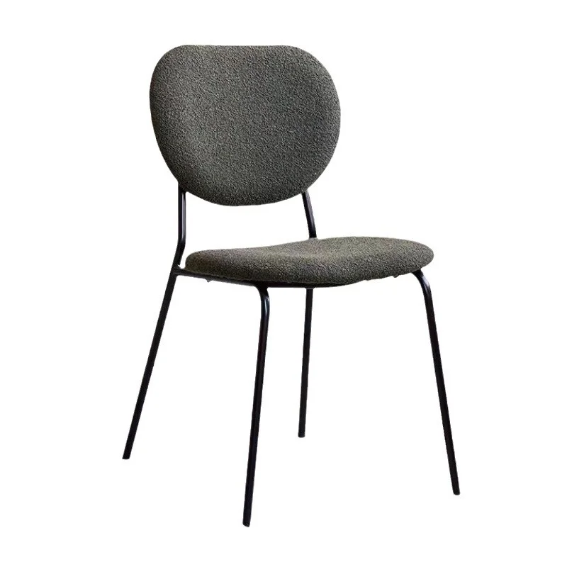 Modern Scandinavian Dining Chair with Soft Bag Iron Hotel Light Luxury Backrest for Coffee Shop Office Restaurant