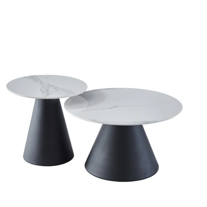 Luxury Galaxy Inspired Ceramic Coffee Table Set Modern Nesting Tables for Living Room Lounge