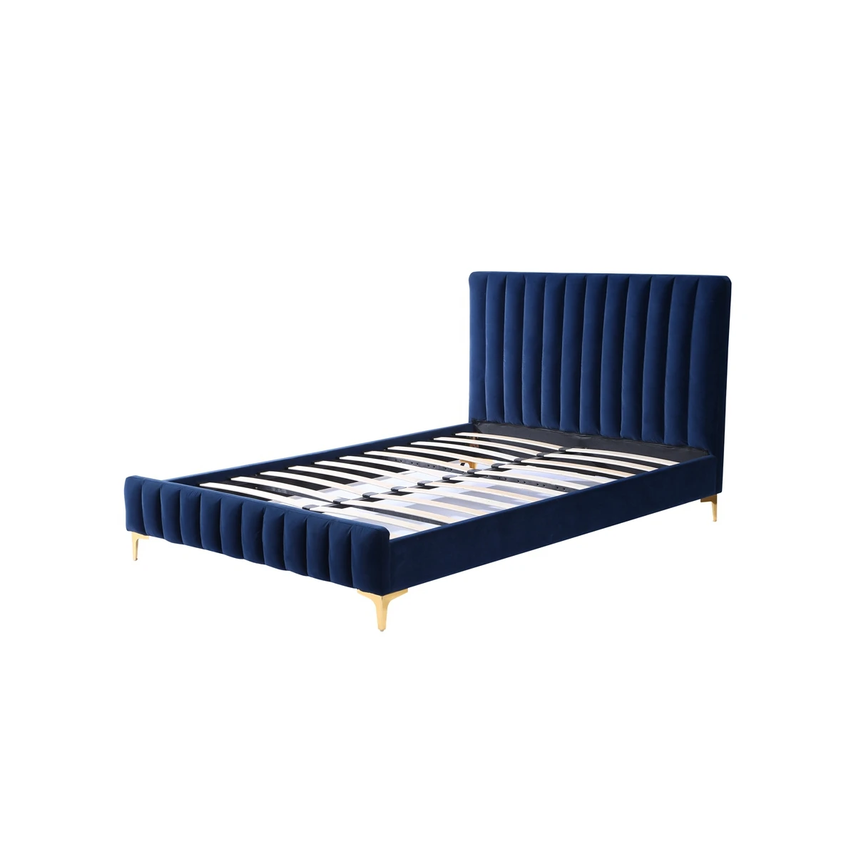 Antique Classic Style Luxury Fabric Beds for King and Queen Traditional Bedroom Furniture Set with Upholstery